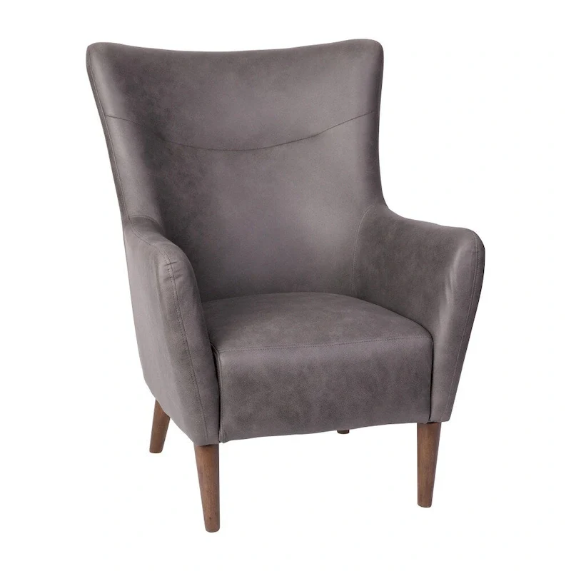 Commercial Upholstered Wingback Accent Chair with Wooden Frame and Legs - 33.25D x 29.75W x 41.25H
