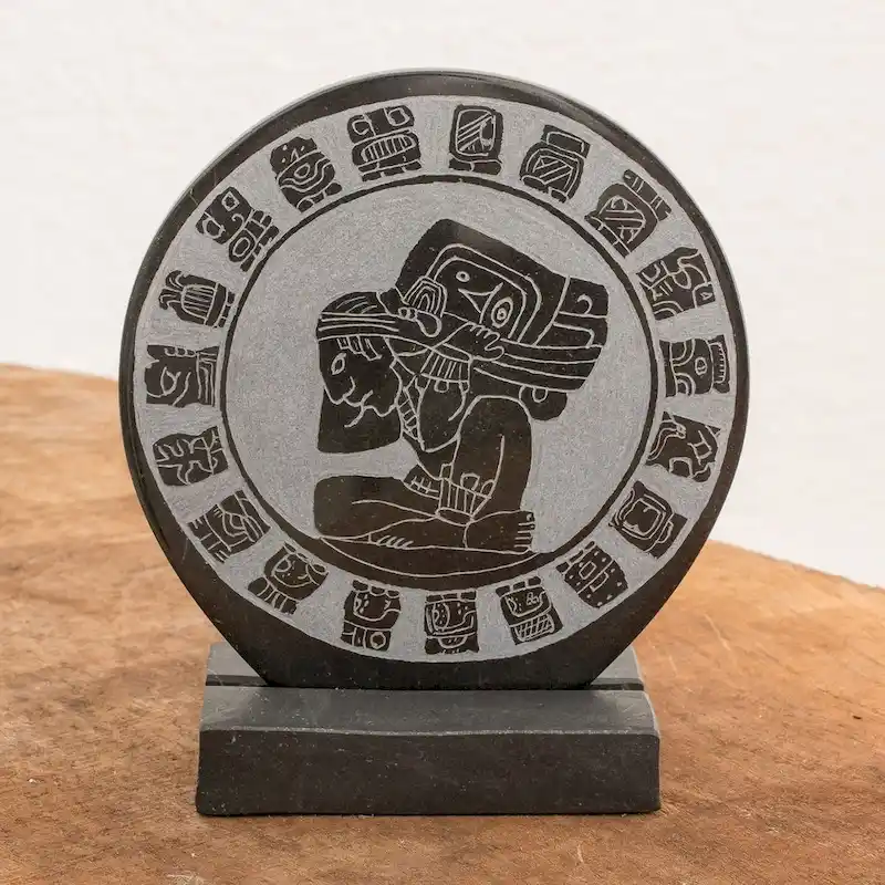 Novica Handmade Mayan Porter Jade Plaque