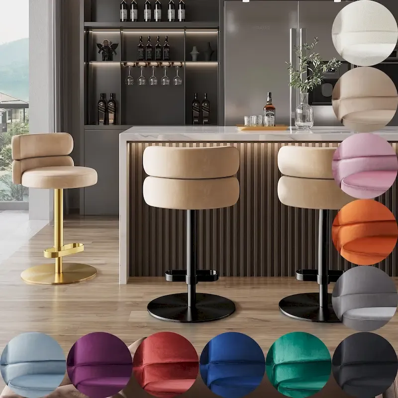 Velvet Counter Bar Stool
