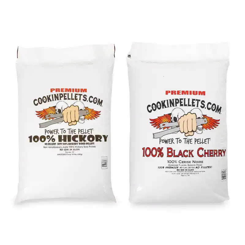CookinPellets Premium Hickory Grill Smoker Smoking Wood Pellets Bundle with Black Cherry Smoker Smoking Hardwood Wood Pellets, 40 Pound Bags