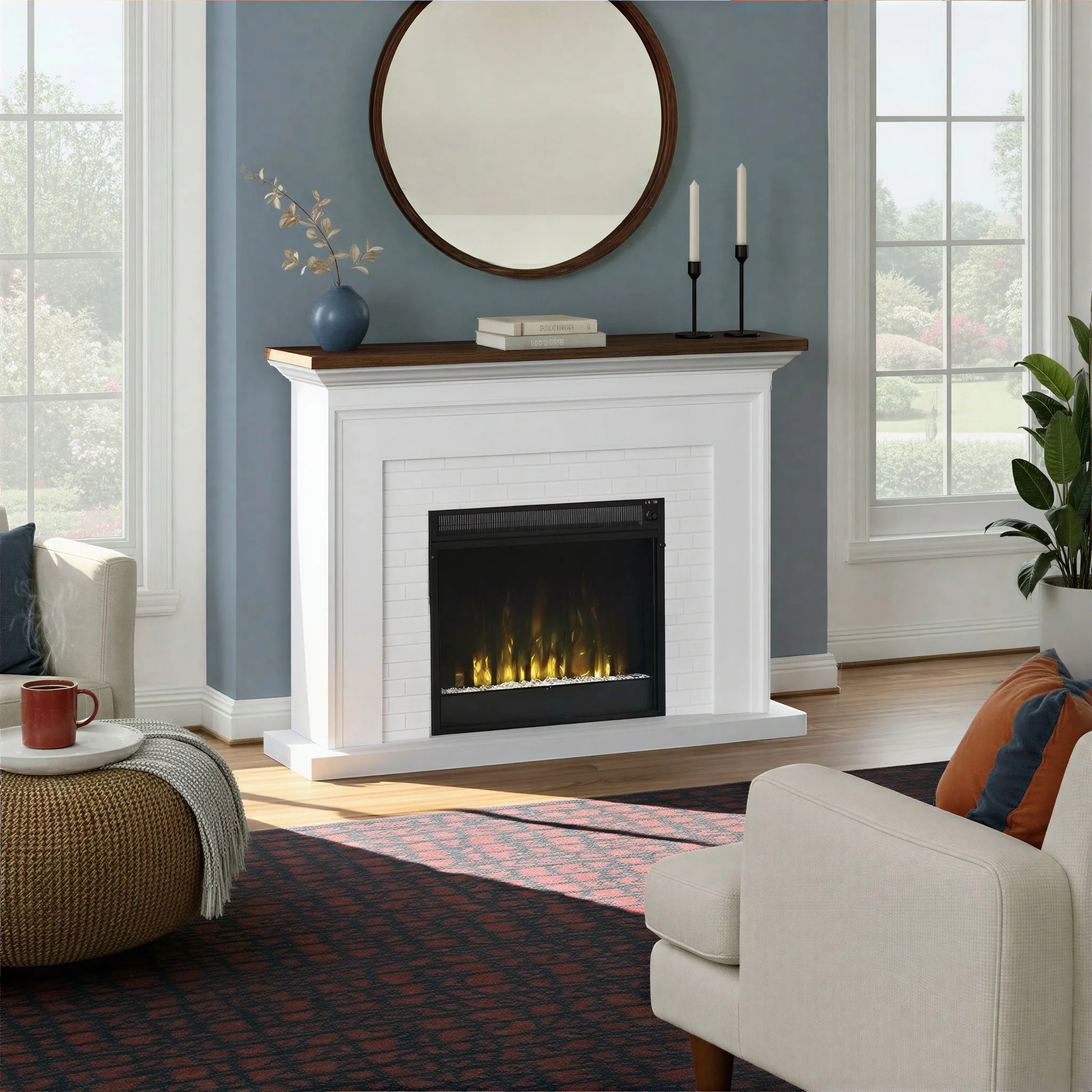 Farmhouse Wall Mantel with 23 Electric Fireplace