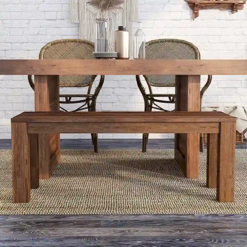 Anaisha Rustic Solid Mango Wood Dining Bench by Furniture of America