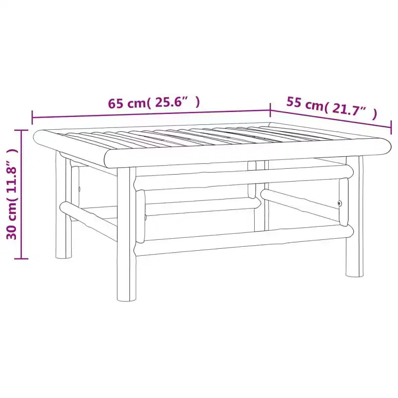vidaXL Garden Lounge Set, Bamboo Bamboo, Fabric (100% polyester)