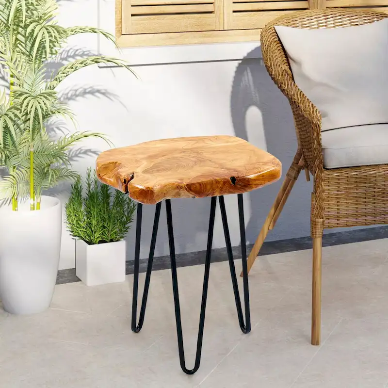 Naturally Shaped Small Stand with 3 Hairpin Legs - 13.5 x 12 x 19