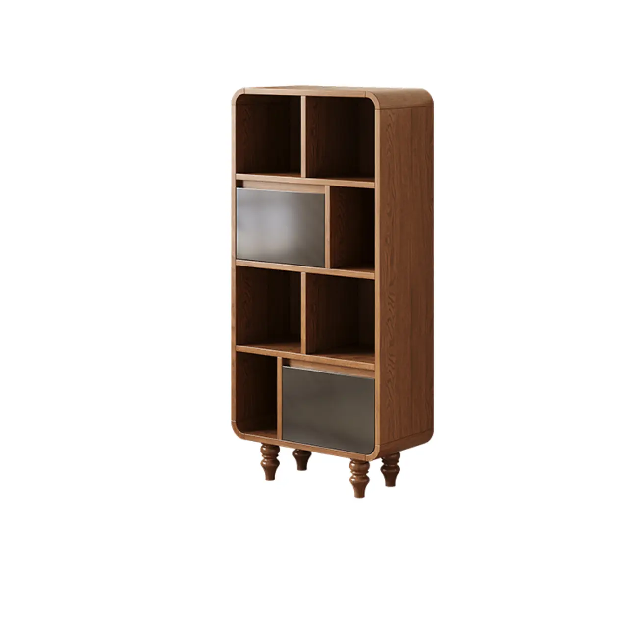 Mid-Century Modern Wooden Vertical Display Bookcase