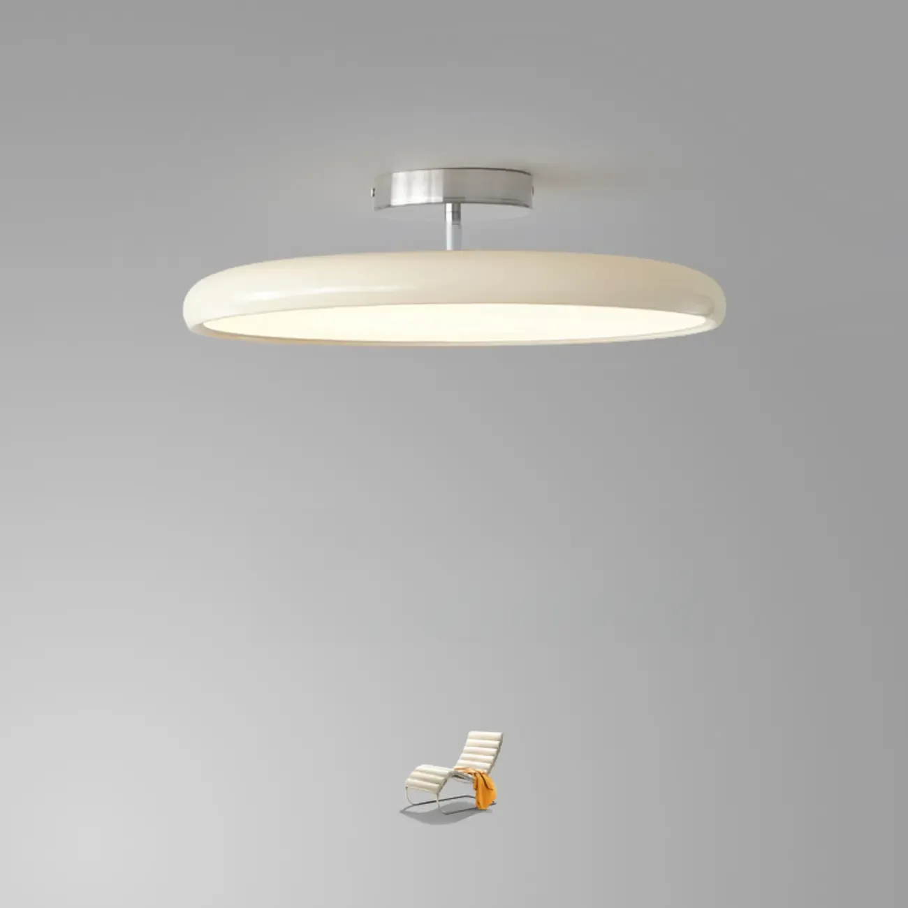 Modern Dimmable Circular LED Semi-Flush Ceiling Light