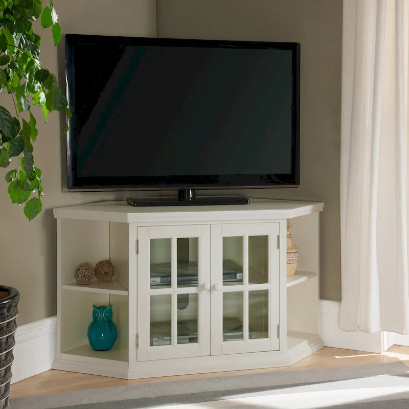 Solid Wood Mission Oak Two Door Corner TV Stand