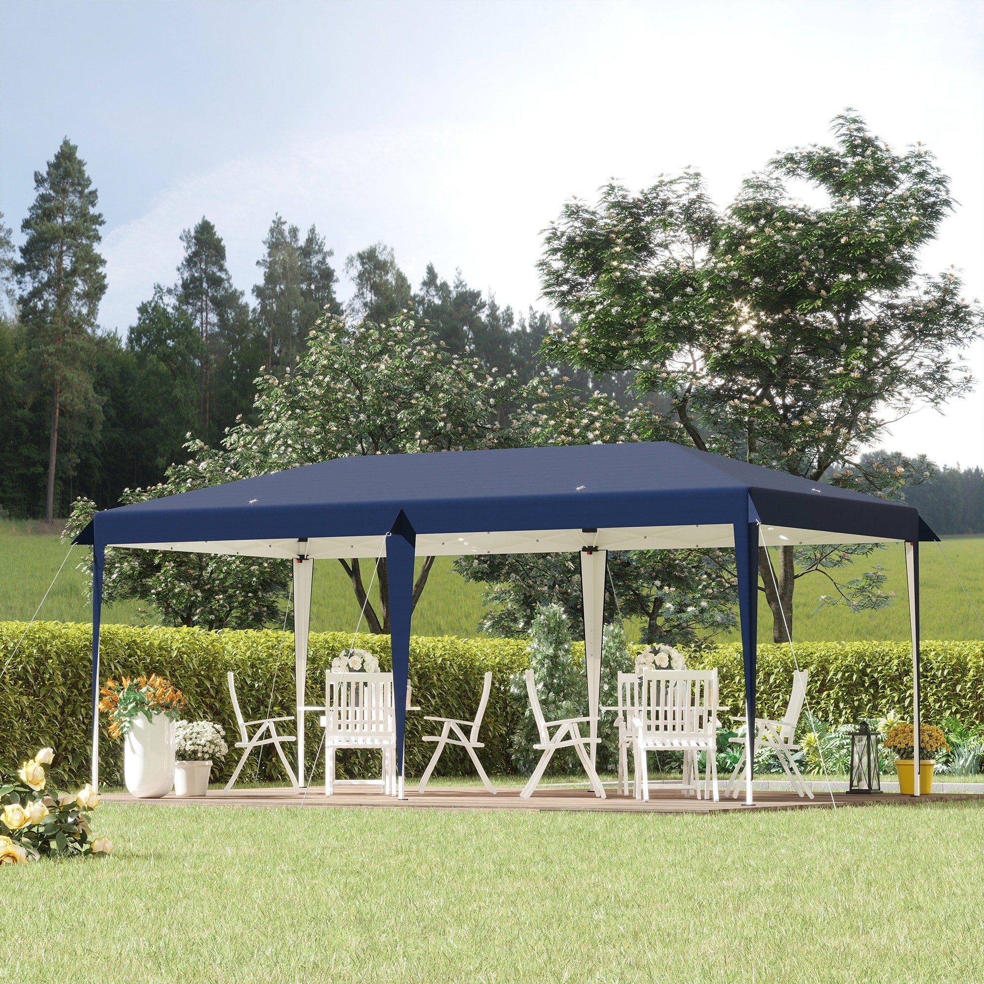 Outsunny Heavy Duty Pop Up Canopy with Sturdy Frame, UV Fighting Roof, Carry Bag for Patio, Backyard, Beach, Garden