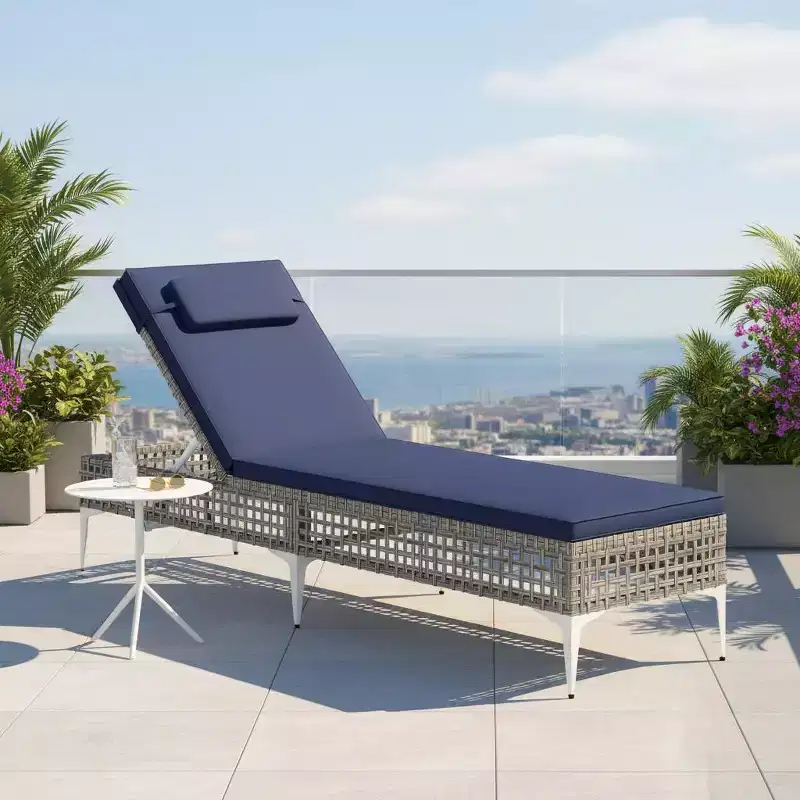 Gymax 1PC/2PC Patio Reclining Chaise Lounge Chair with 6-Position Adjustable Backrest and Detachable Cushion