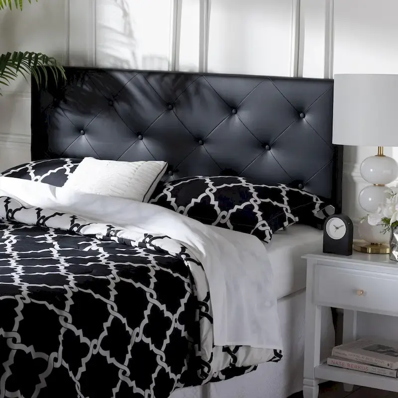 Contemporary Faux Leather Headboard