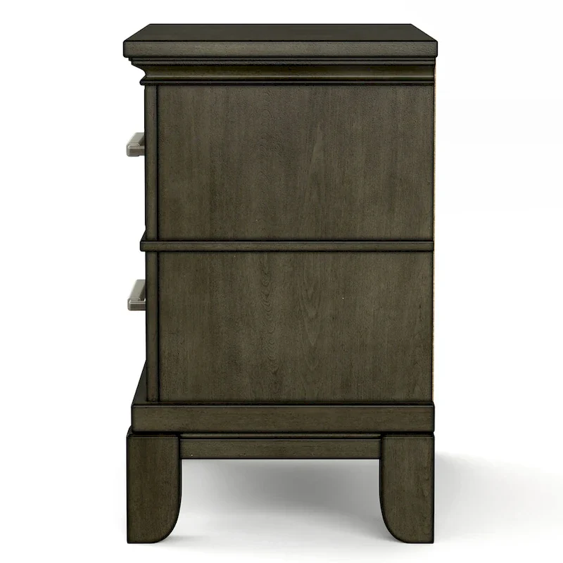 Evva Traditional Grey Wood 6-Piece Panel Bedroom Set