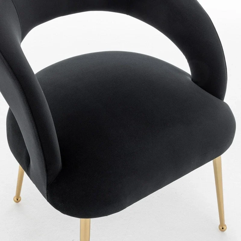 SEYNAR Mid Century Modern Velvet Upolstered Open-Back Dining Chair Set of 4