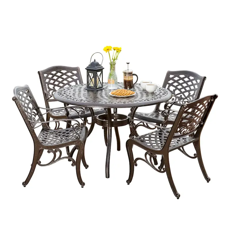 Hallandale Sarasota Aluminum Dining Set by Christopher Knight Home