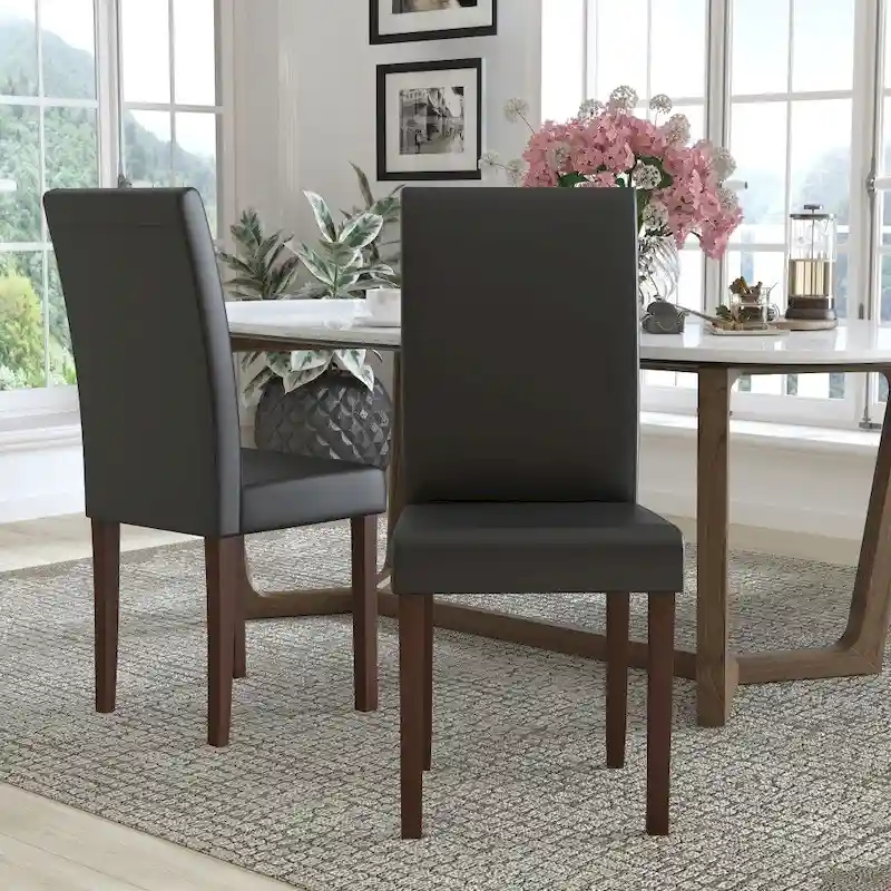 Upholstered Wood Parsons Chair (Set of 2) - 19W x 21.5D x 40H