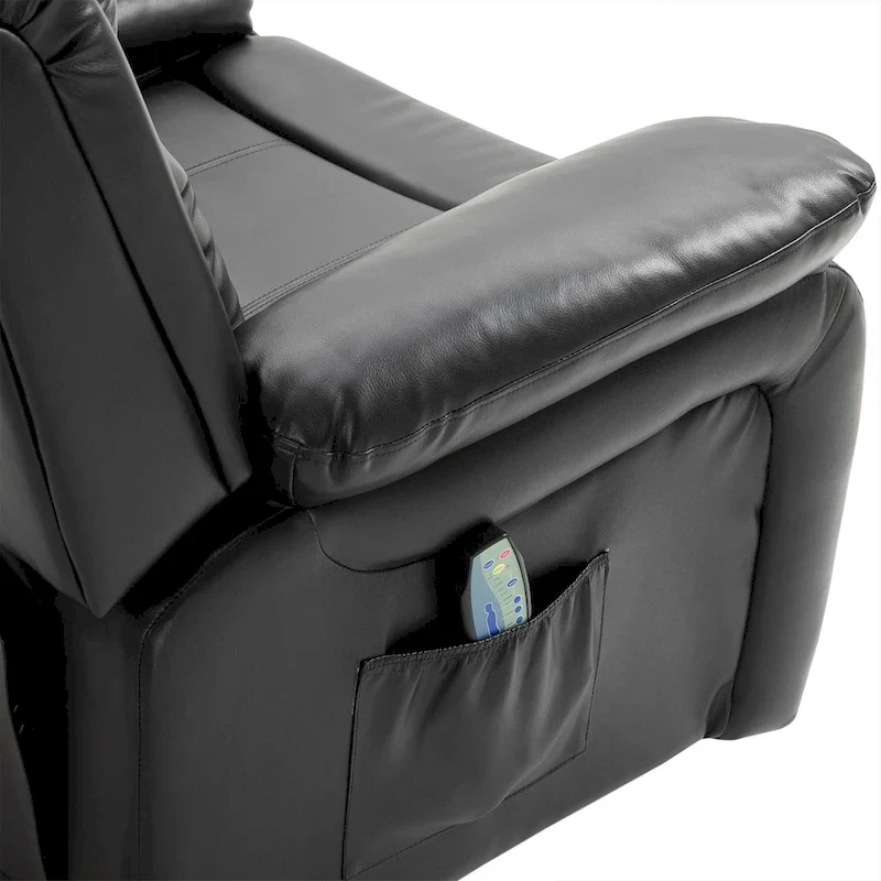 PU Leather Massage Recliner Chair, Swivel Rocker with Remote Control