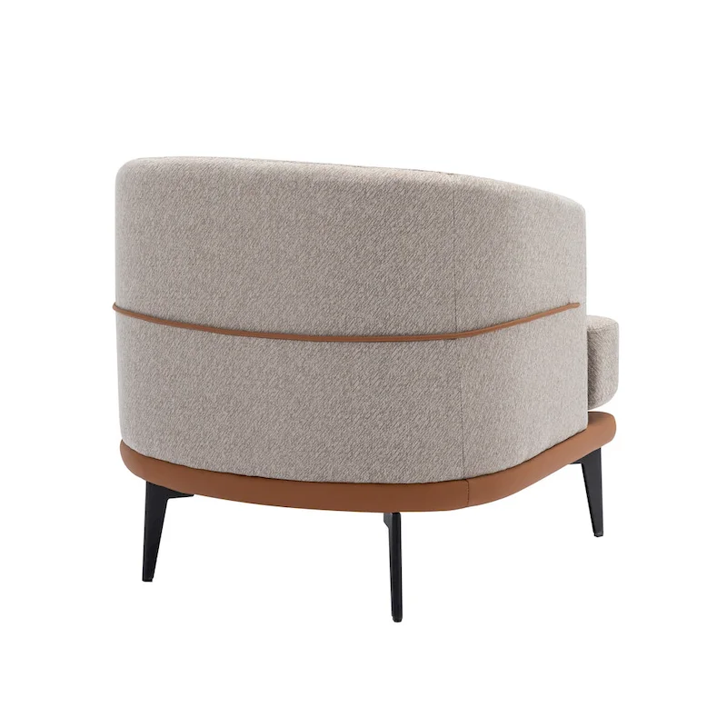 Modern Two-tone Barrel Fabric Chair