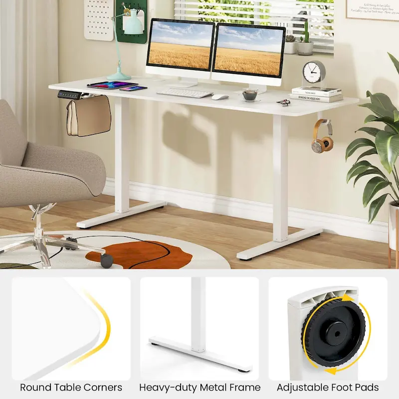 Costway 63 x 24 Inch Sit Stand Desk Height Adjustable Electric - See Details