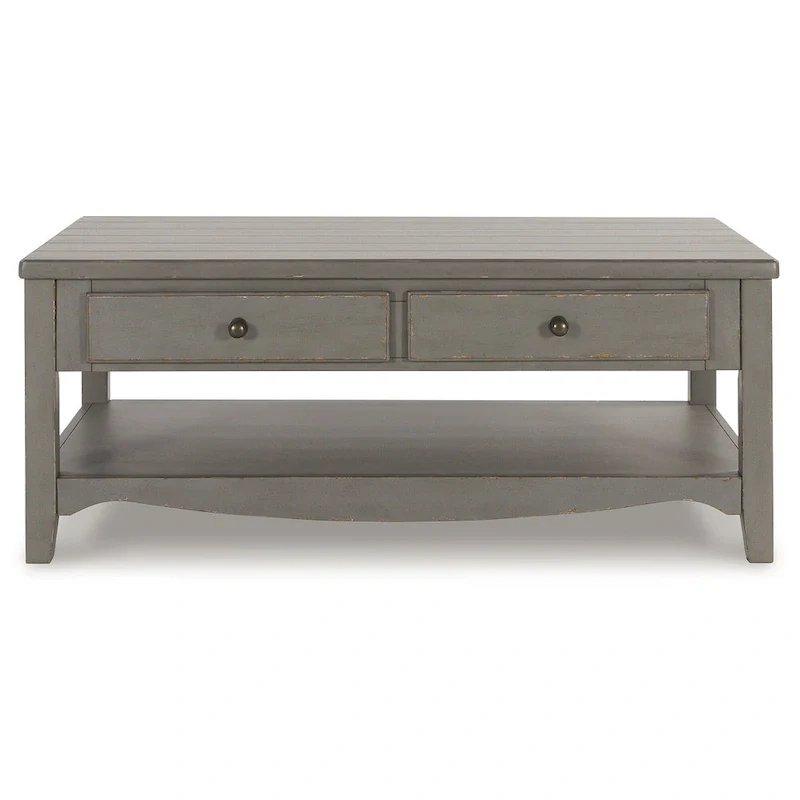 Charina Antique Gray Rectangular Coffee Table - 50W x 30D x 20H