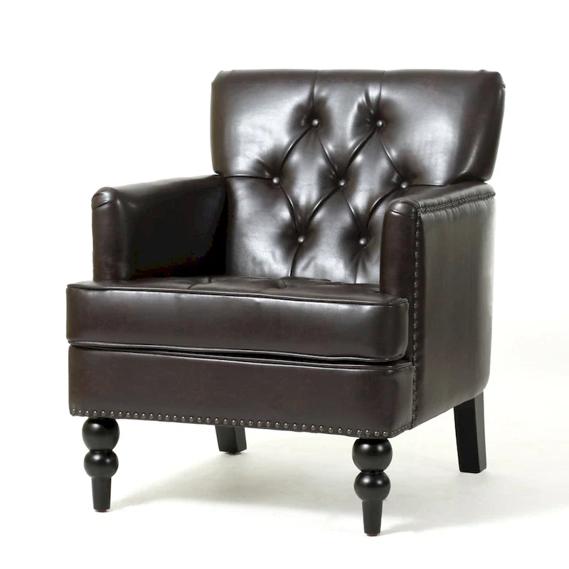 Malone Brown Leather Club Chair by