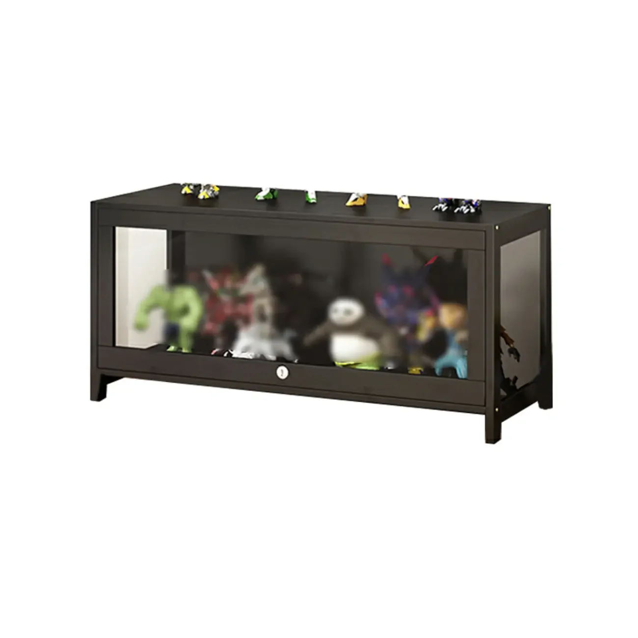 Living Room Modern Black Glass Figurine Display Cabinet