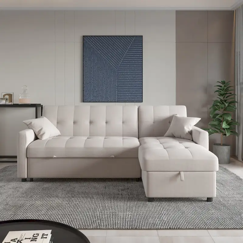 82 Wide Reversible Sleeper Sofa & Chaise