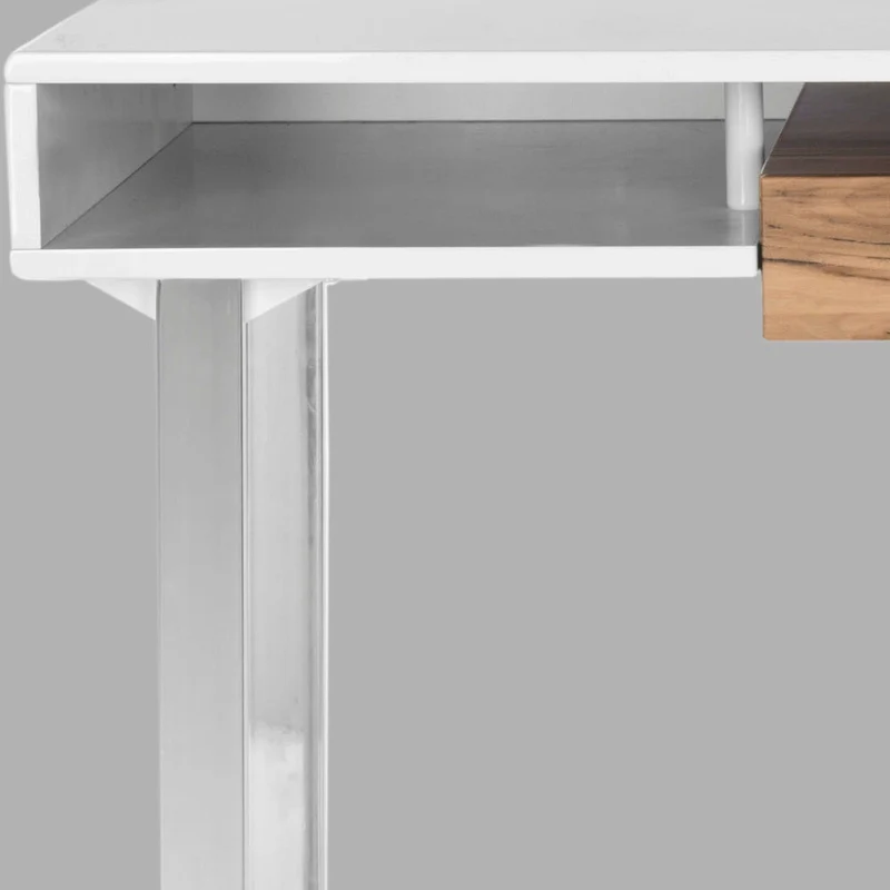 SAFAVIEH Bettyjane Modern White/ Chrome Computer Desk