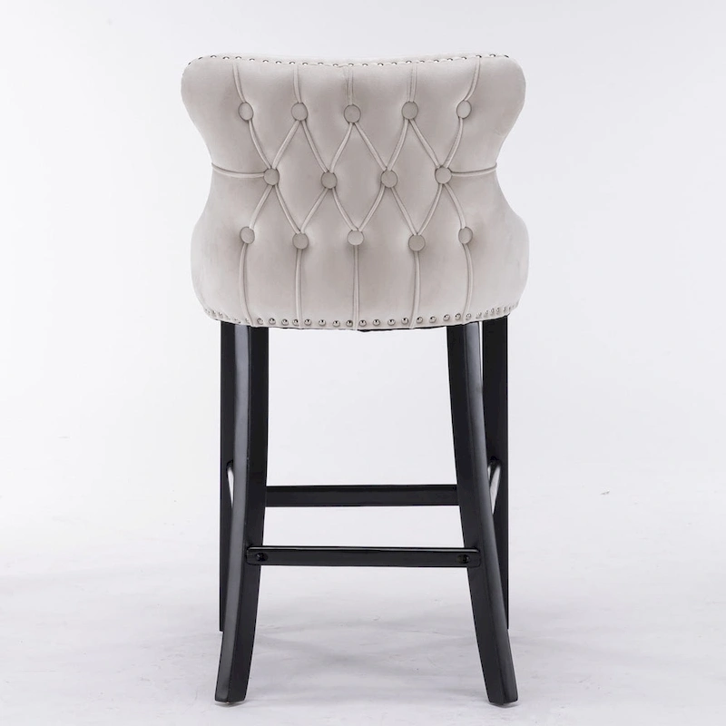 Velvet Wing-Back Barstools with Button Tufted,Set of 2