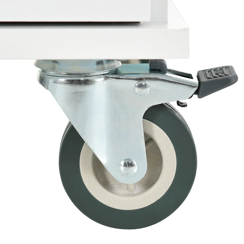 Kitchen Island Cart with Solid Wood Top and Locking Wheels