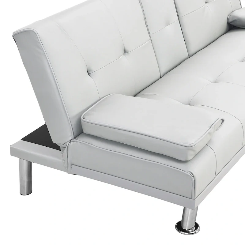 66.1  PVC Loveseat Sofa Bed with Wood Frame and Stainless Legs