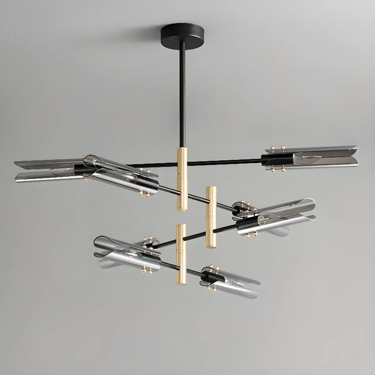 Modern Industrial Linear Chandelier with Adjustable Height