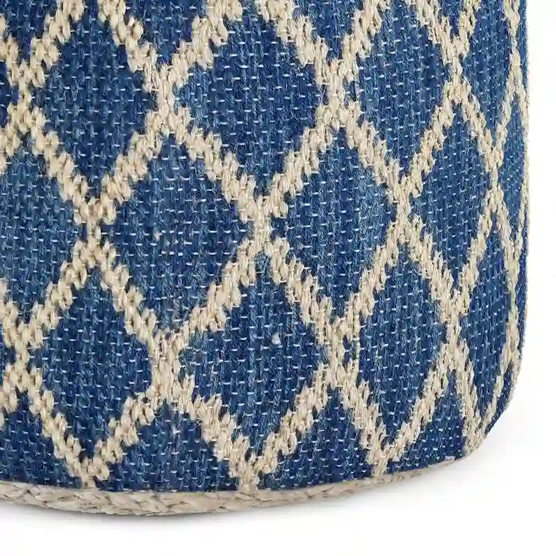 WYNDENHALL Nesbitt Boho Round Pouf, Natural Woven Braided Jute