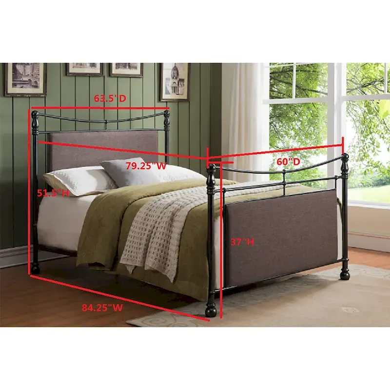 Upholstered Metal Bed
