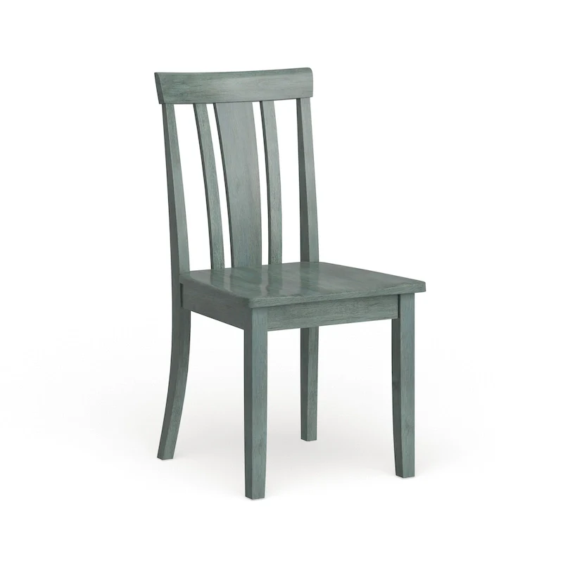 Slat Back Wood Dining Side Chairs  (Set of 2)