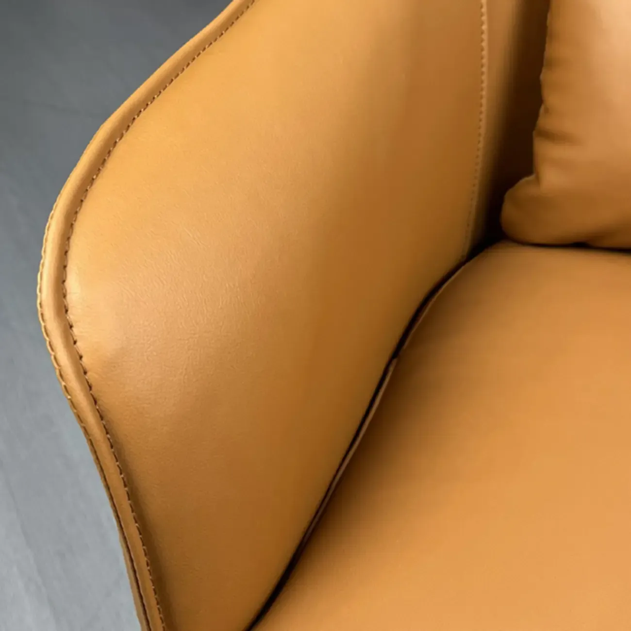 Modern Leather Flared Arm Armchair - Light Brown