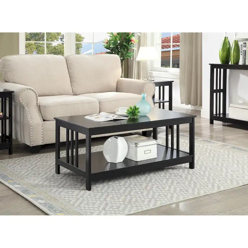Convenience Concepts Mission Coffee Table with Shelf