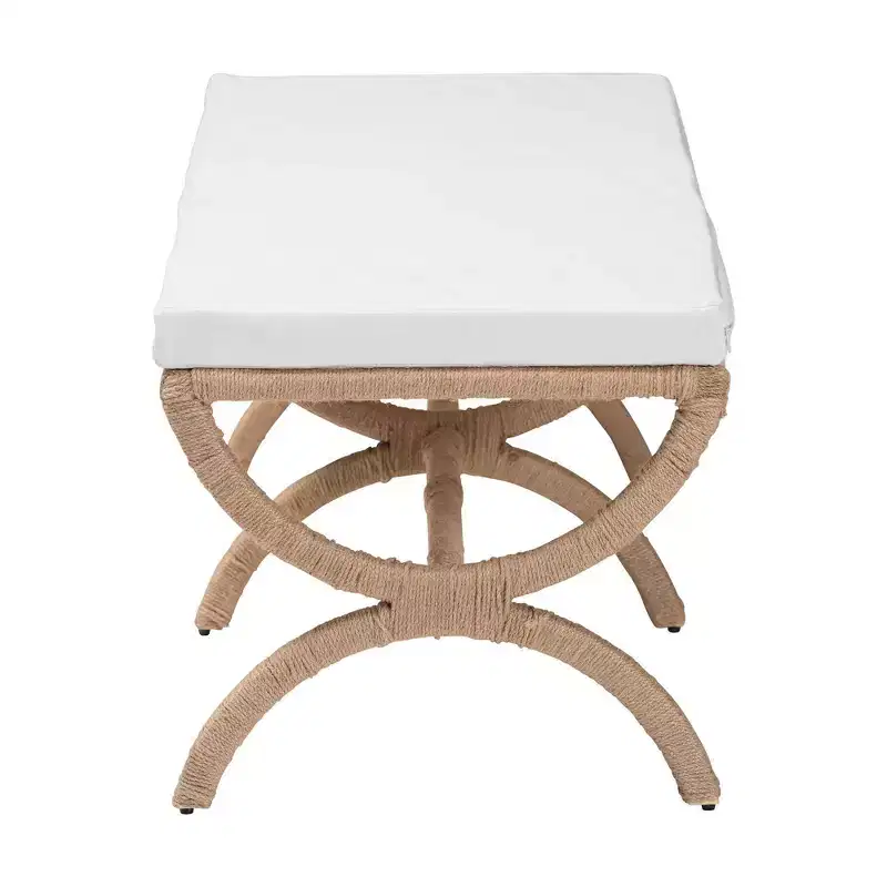 bali & pari Maliyah Natural Seagrass Accent Bench Natural Brown