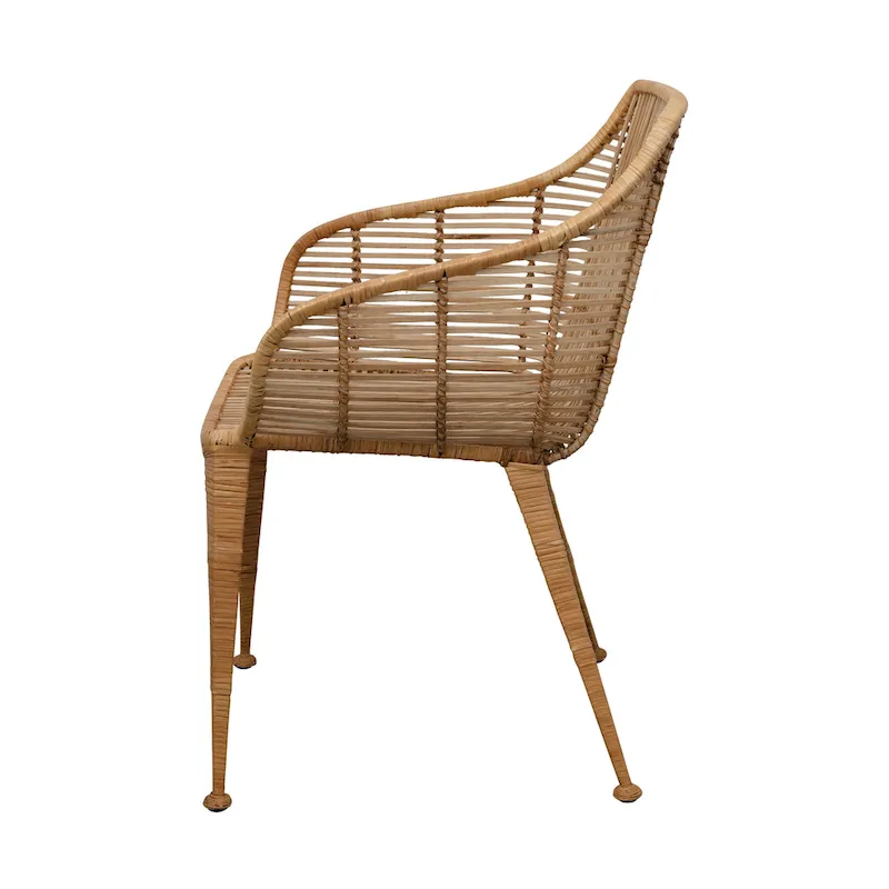 Rattan and Metal Arm Chair