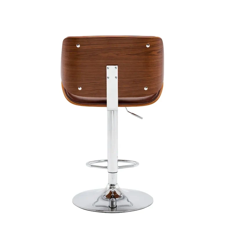 Height Adjustable Bar Stool, PU Upholstery, Chrome Base