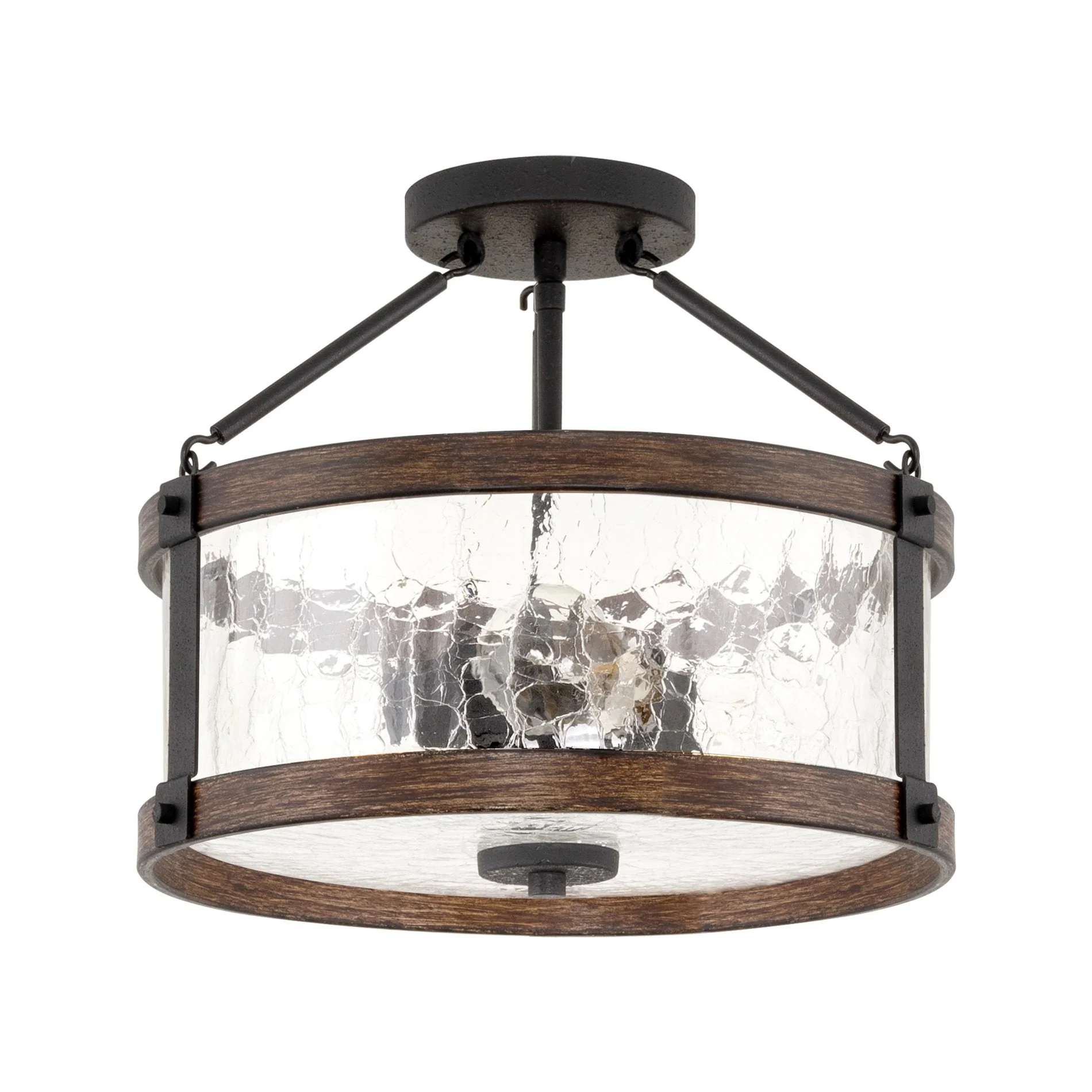Hadley 14 3-Light Modern Farmhouse Semi-Flush Mount Ceiling Light