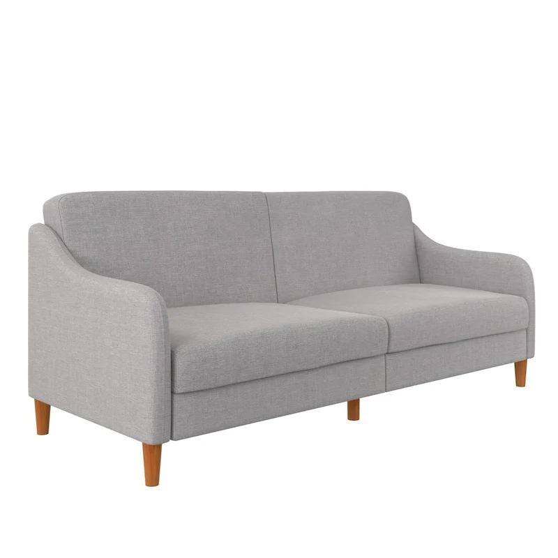 Convertible Coil Futon with Linen Upholstery