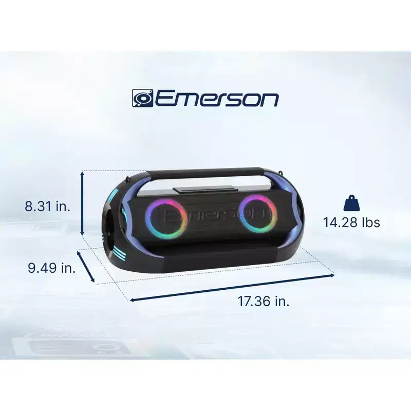 Emerson EDSP-5000 Triad Grip Portable Bluetooth LED Party Speaker