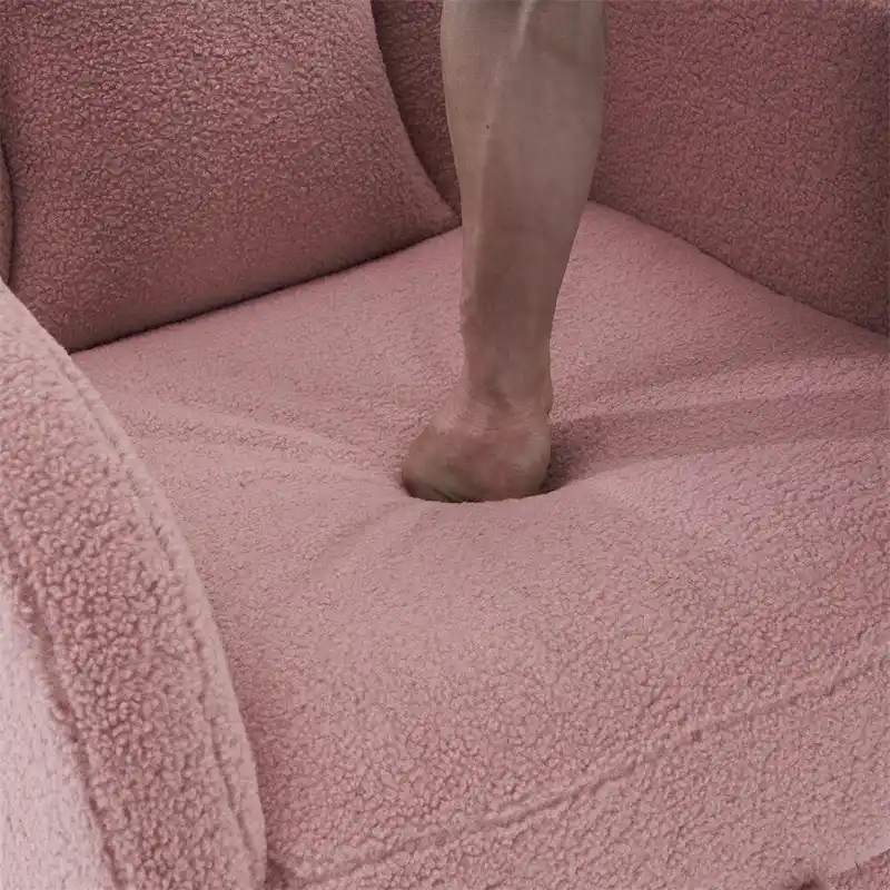 Ergonomic Fabric Nursery Rocking Chair With Adjustable Footrest