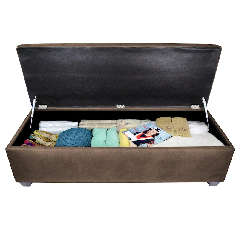 Sole Secret Obsession Button-tufted Linen Storage Bench