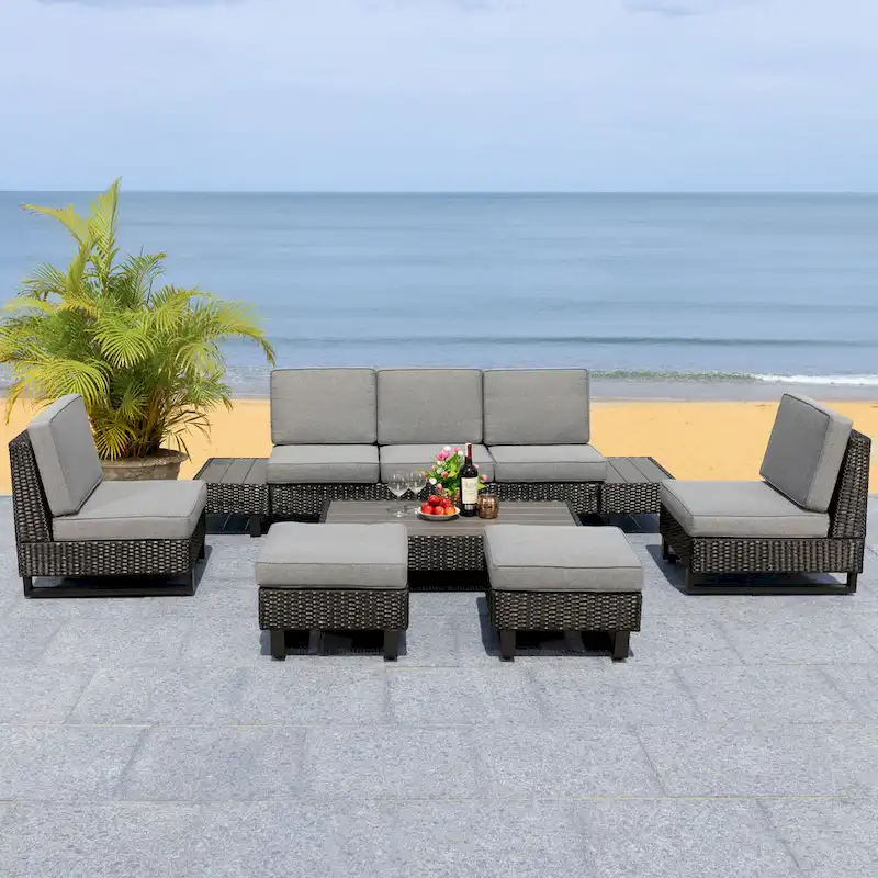 SAFAVIEH Outdoor Ladina 6-Piece Patio Conversation Set - 91Wx26Dx28H
