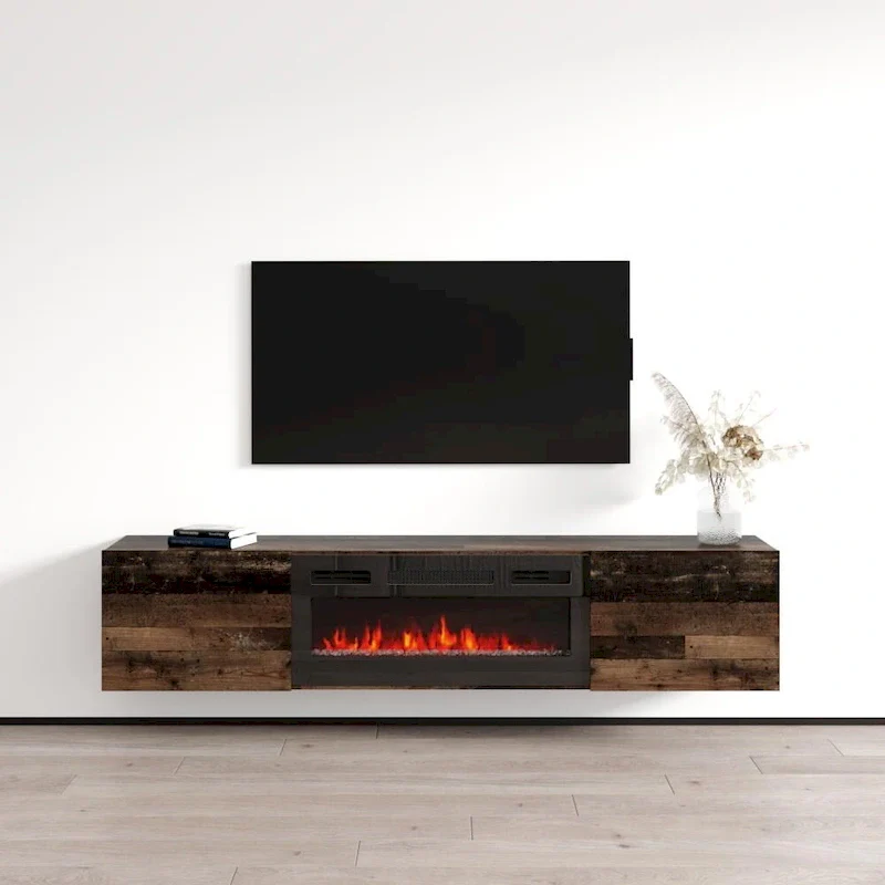Floating Fireplace TV Stand
