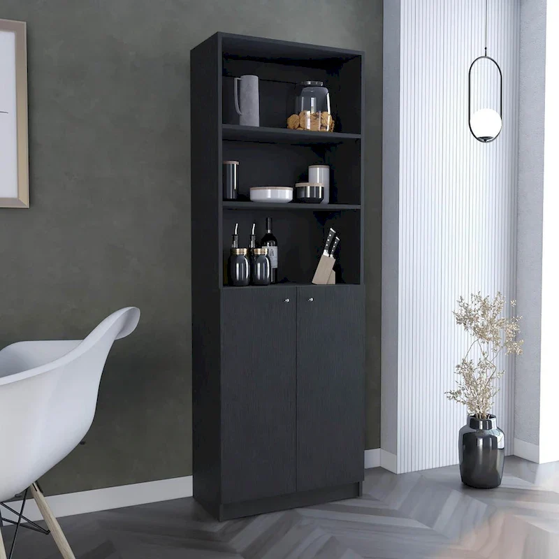 Home 2-Door Bookcase, Storage Unit 2 Doors