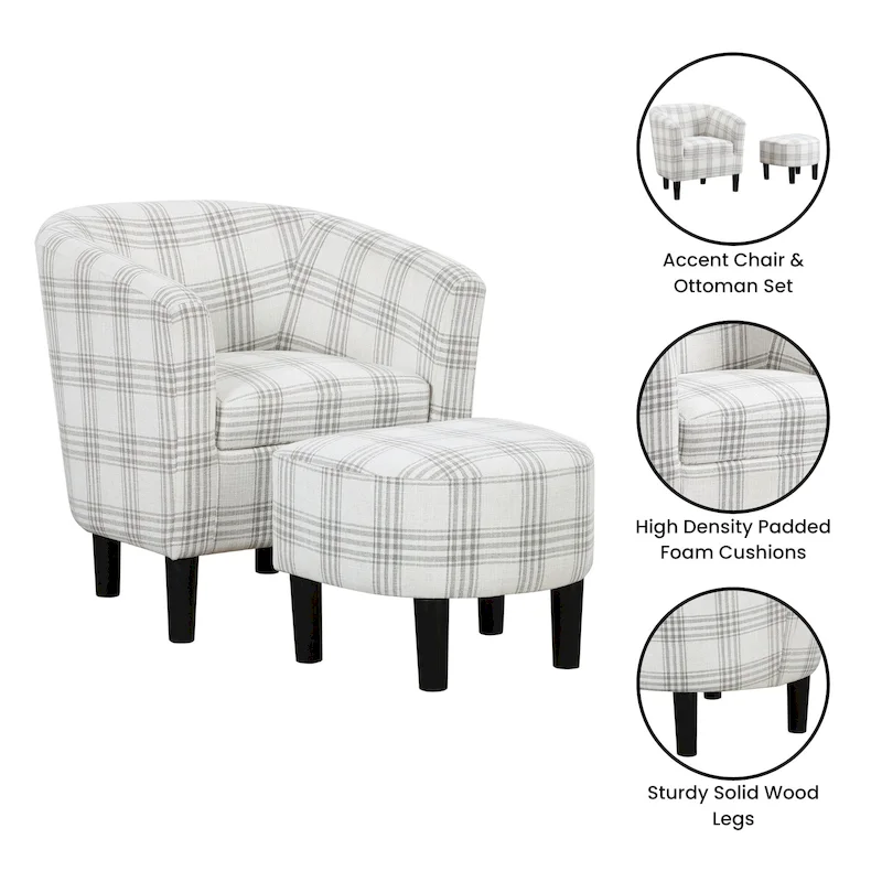 Convenience Concepts Take a Seat Churchill Accent Chair with Ottoman