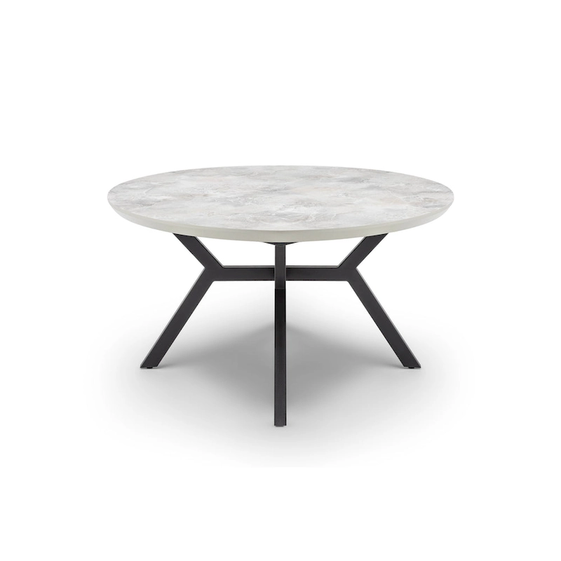 Zirz 7-Piece Extendable Round Dining Table And 6 Dining Chair With Metal Leg Set