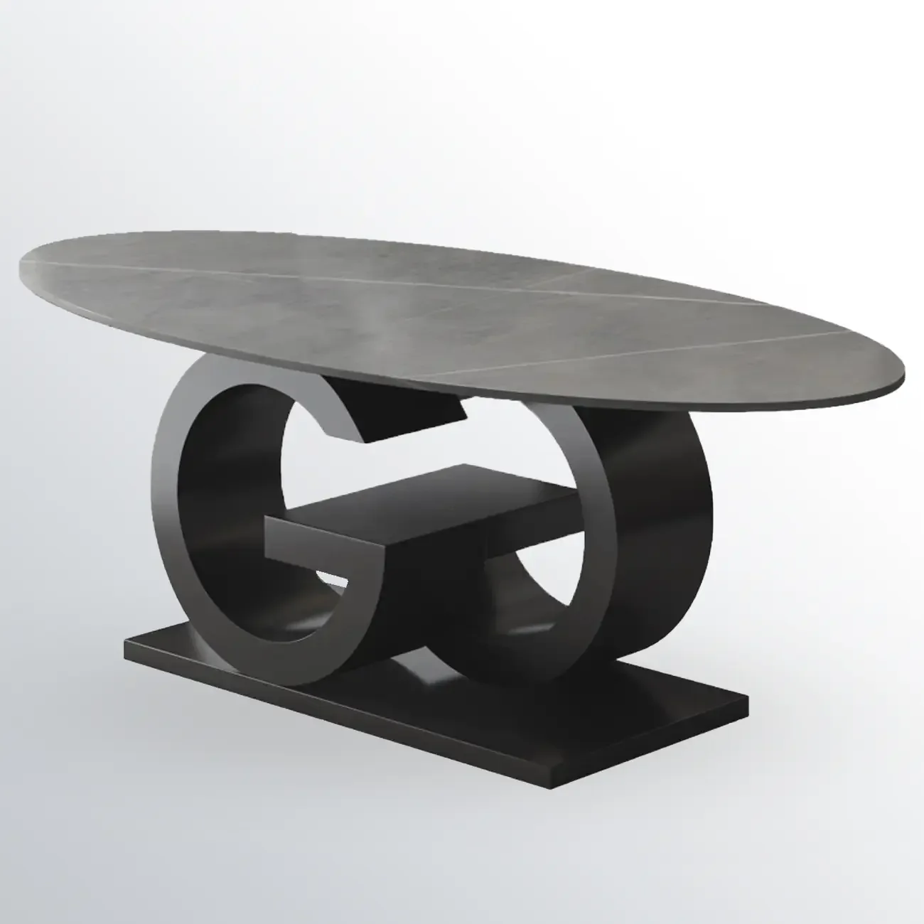 Modern White Oval Coffee Table with Unique Style