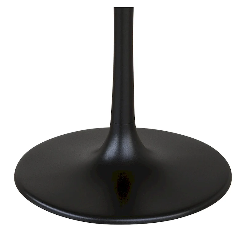 Gray/Black Marble Top Dining Table with Steel Base